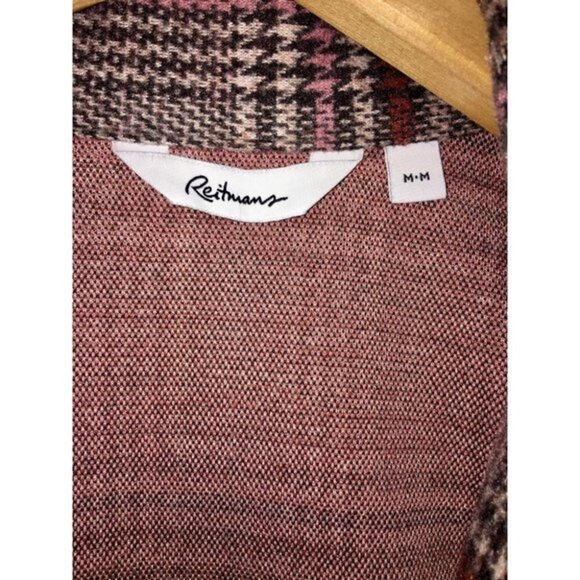 Women’s REITMANS plaid mid-length cardigan/coat‎ size medium - Picture 5 of 13
